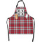 Red & Gray Plaid Apron With Pockets w/ Name and Initial