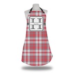 Red & Gray Plaid Apron w/ Name and Initial