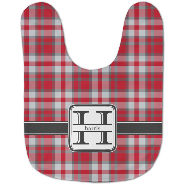 Red & Gray Plaid Baby Bib - AFT flat