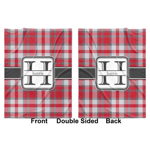Red & Gray Plaid Baby Blanket (Double Sided - Printed Front and Back)