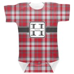 Red & Gray Plaid Baby Bodysuit 0-3 (Personalized)