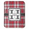 Red & Gray Plaid Baby Sherpa Blanket - Flat