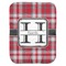 Red & Gray Plaid Baby Swaddling Blanket - Flat