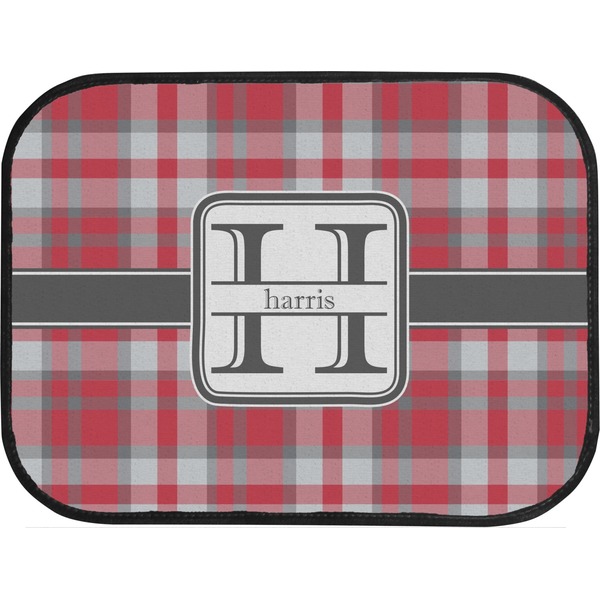 Red & Gray Plaid Custom Car Floor Mats (Back Seat)