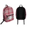 Red & Gray Plaid Backpack front and back - Apvl