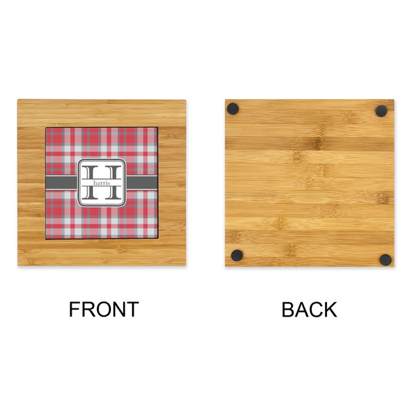 Red & Gray Plaid Bamboo Trivet with 6" Tile - APPROVAL