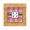 Red & Gray Plaid Bamboo Trivet with 6" Tile - FRONT
