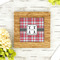 Red & Gray Plaid Bamboo Trivet with 6" Tile - LIFESTYLE