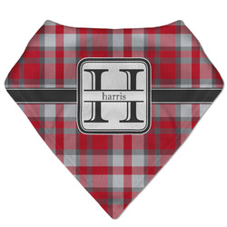 Red & Gray Plaid Bandana Bib (Personalized)