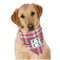 Red & Gray Plaid Dog Bandana Scarf w/ Name and Initial