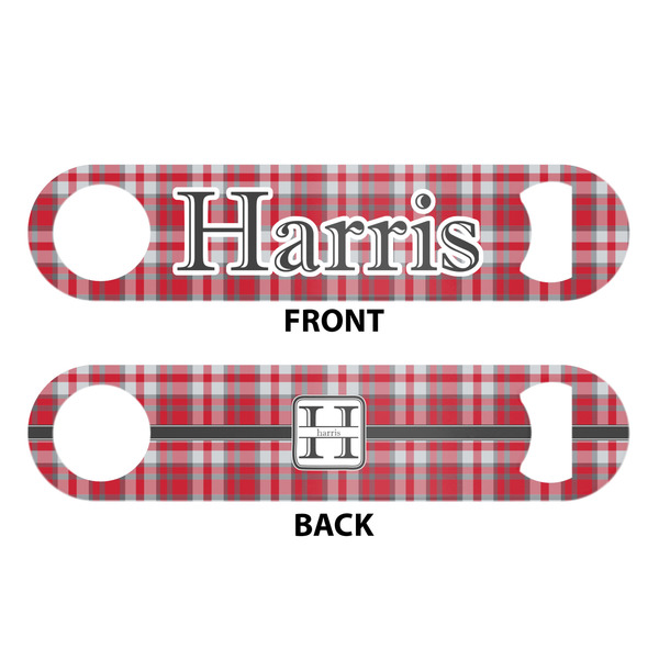 Red & Gray Plaid Bar Bottle Opener - White - Approval