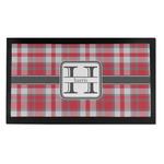 Red & Gray Plaid Bar Mat - Small (Personalized)