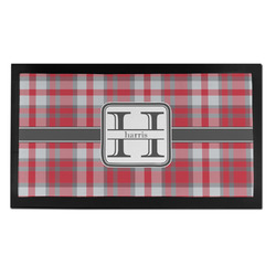 Red & Gray Plaid Bar Mat - Small (Personalized)