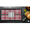 Red & Gray Plaid Bar Mat - Small - LIFESTYLE