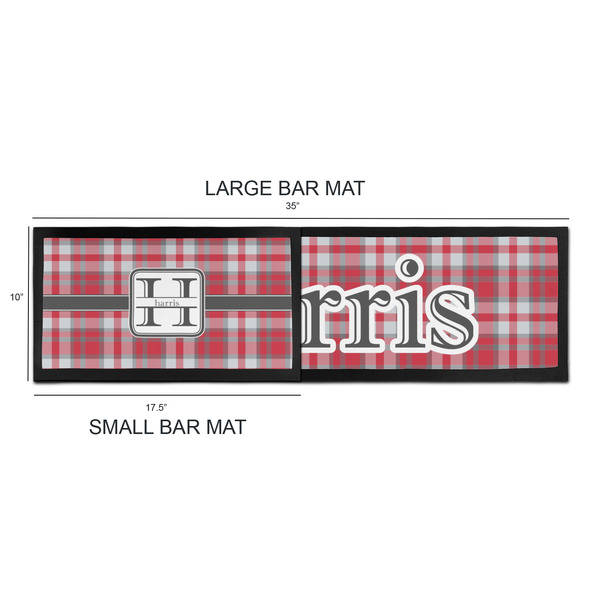 Red & Gray Plaid Bar Mats - Sizing Chart
