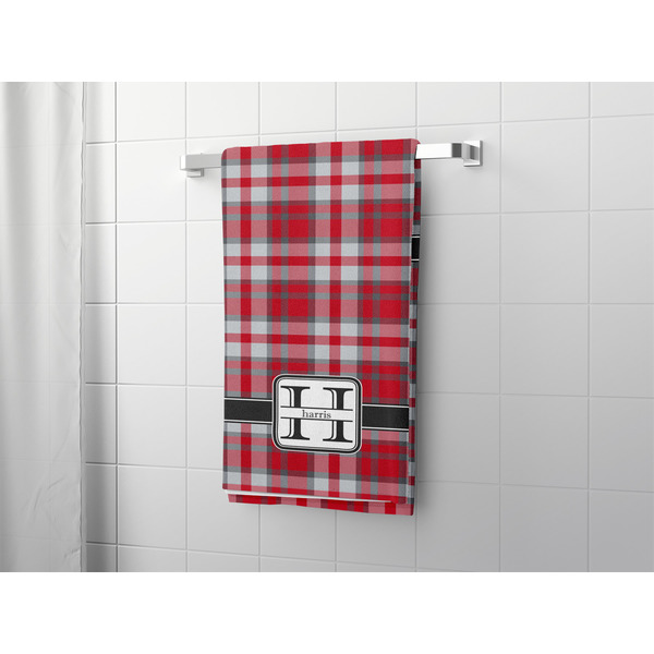 Red & Gray Plaid Bath Towel - LIFESTYLE