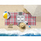 Red & Gray Plaid Beach Towel Lifestyle