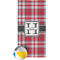 Red & Gray Plaid Beach Towel (Personalized)