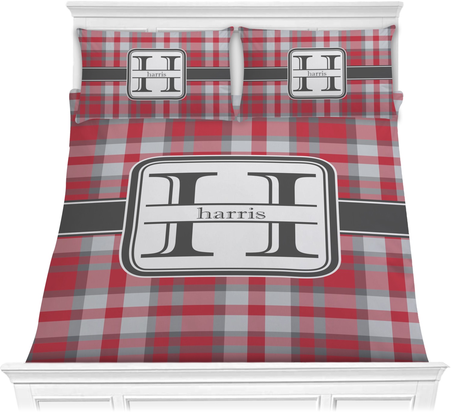 Red and Black Check Geometric Checker Plaid Pattern Printed Plaid Comforter Set Soft Microfiber Bedding Wake In Cloud 3pcs, King Size 