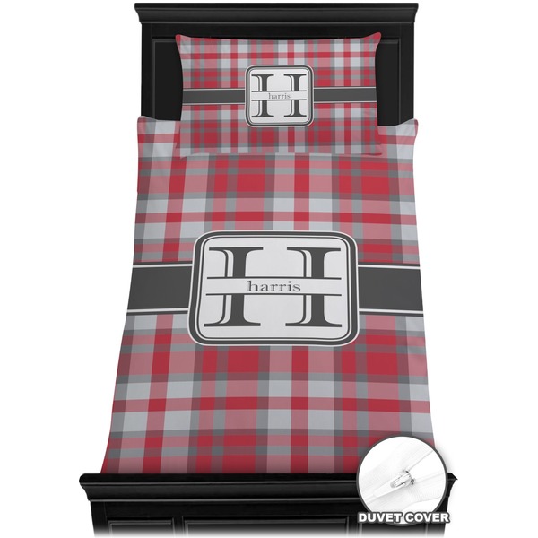 Red & Gray Plaid Bedding Set (Twin) - Duvet