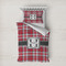 Red & Gray Plaid Duvet Cover Set - Twin XL (Personalized)