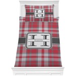 Red & Gray Plaid Comforter Set - Twin (Personalized)