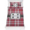 Red & Gray Plaid Comforter Set - Twin (Personalized)