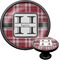 Red & Gray Plaid Black Custom Cabinet Knob (Front and Side)