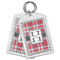 Red & Gray Plaid Bling Keychain - MAIN