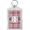 Red & Gray Plaid Bling Keychain (Personalized)