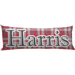 Red & Gray Plaid Body Pillow Case (Personalized)