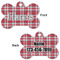Red & Gray Plaid Bone Shaped Dog ID Tag - Large - Approval