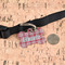 Red & Gray Plaid Bone Shaped Dog ID Tag - Large - In Context