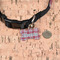 Red & Gray Plaid Bone Shaped Dog ID Tag - Small - In Context