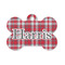 Red & Gray Plaid Bone Shaped Dog ID Tag - Small (Personalized)