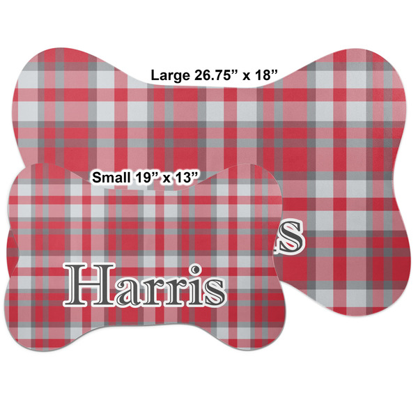 Red & Gray Plaid Bone Shaped Mat Comparison