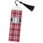 Red & Gray Plaid Book Mark w/Tassel (Personalized)