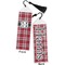 Red & Gray Plaid Bookmark with tassel - Front and Back
