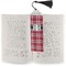 Red & Gray Plaid Bookmark with tassel - In book
