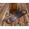 Red & Gray Plaid Bottle Opener - In Use