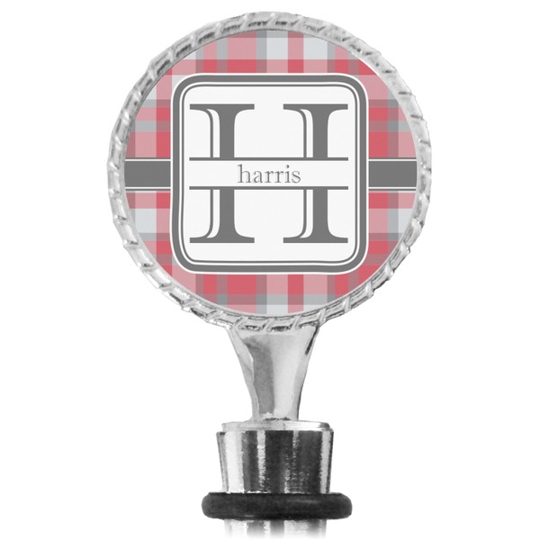 Red & Gray Plaid Bottle Stopper Main View