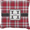 Red & Gray Plaid Burlap Pillow 24"