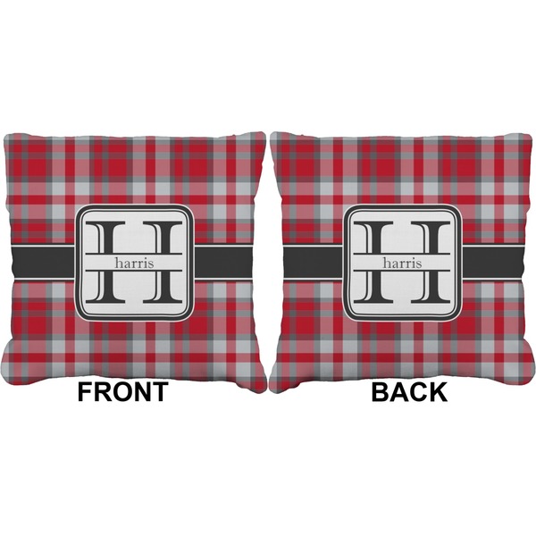Red & Gray Plaid Burlap Pillow Approval