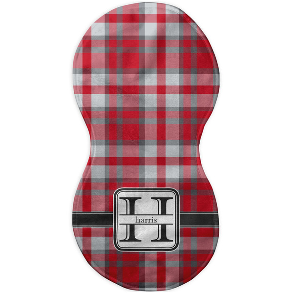 Red & Gray Plaid Burp Peanut Shaped Flat