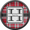 Red & Gray Plaid Cabinet Knob - Black - Front