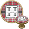 Red & Gray Plaid Cabinet Knob - Gold - Multi Angle