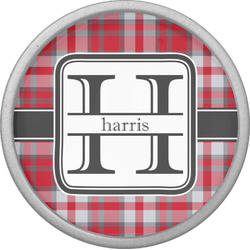 Red & Gray Plaid Cabinet Knob (Personalized)