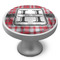 Red & Gray Plaid Cabinet Knob (Personalized)