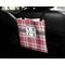Red & Gray Plaid Car Bag - In Use