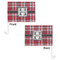 Red & Gray Plaid Car Flag - 11" x 8" - Front & Back View